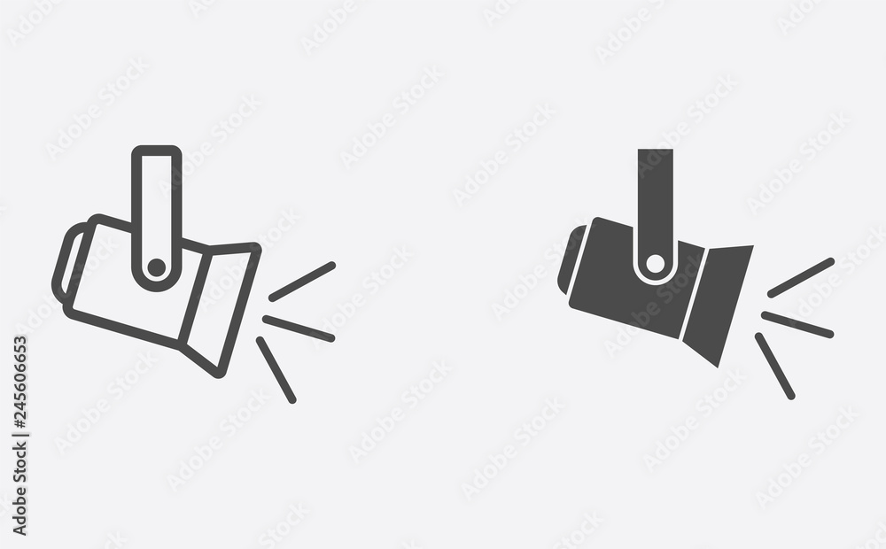 Spotlight filled and outline vector icon sign symbol - obrazy, fototapety, plakaty 