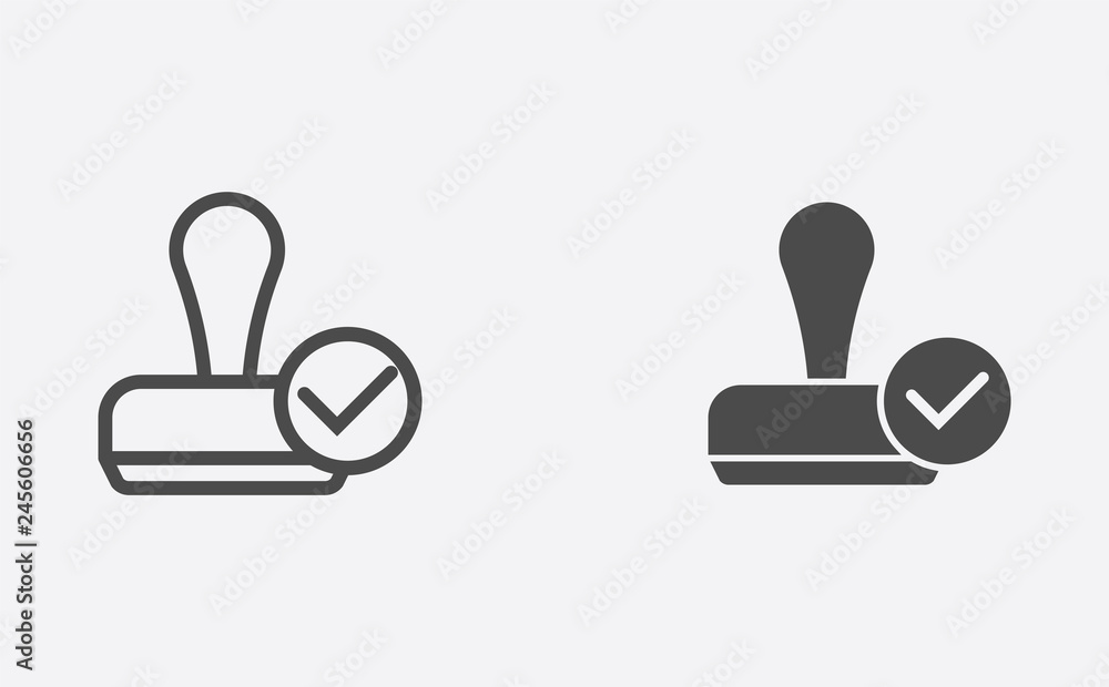Stamp filled and outline vector icon sign symbol Stamp filled and outline vector icon sign symbol