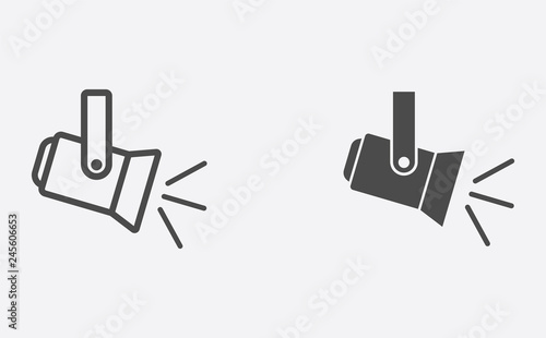 Spotlight filled and outline vector icon sign symbol