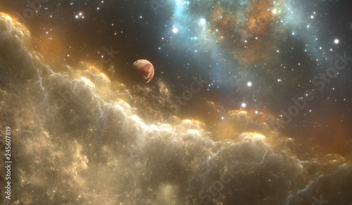 Fototapeta Naklejka Na Ścianę i Meble -  Protoplanetary space nebula and stars in deep space