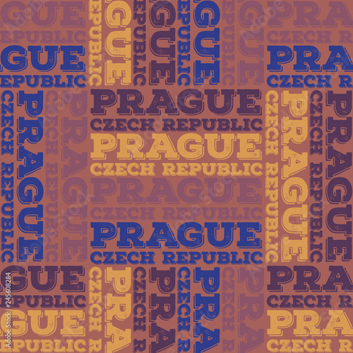 Prague, Czech Republic seamless pattern
