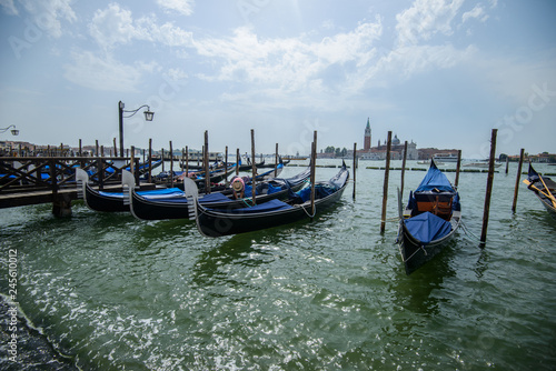 Gondolas at the Piazza San Marco  Venice  Italy