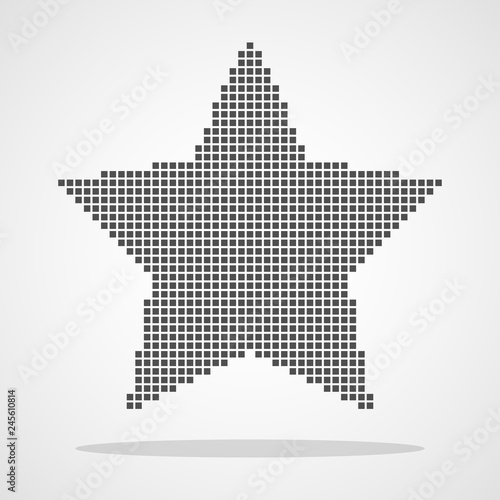 Pixel art design of a Star icon. Vector illustration.