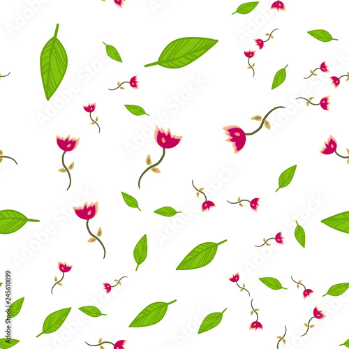 Wallpaper Mural Seamless pattern of doodle flowers. Torontodigital.ca
