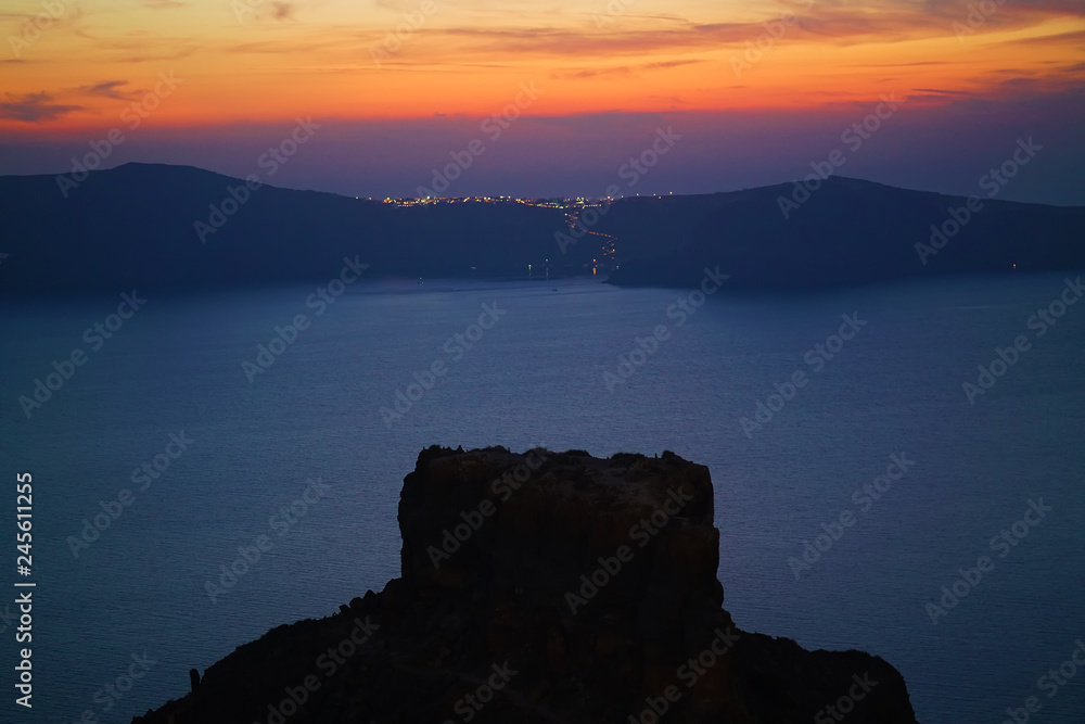 Panoramic view of the Caldera in Santorini