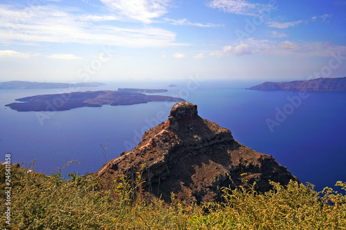 Panoramic view of the Caldera in Santorini