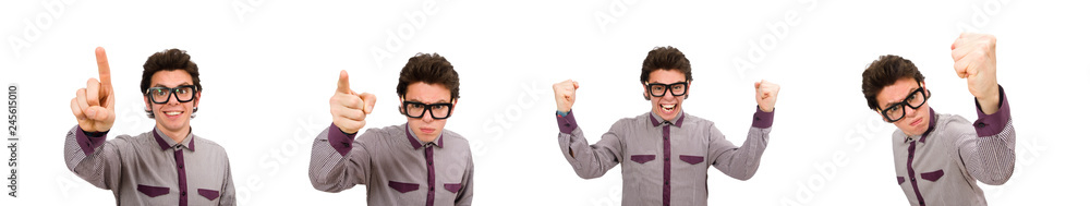 Young male student isolated on white Young male student isolated on white