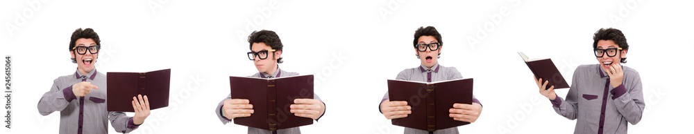 Student with book isolated on white Student with book isolated on white