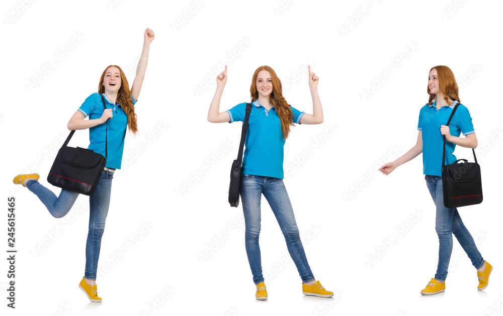 Obraz premium Young student isolated on white