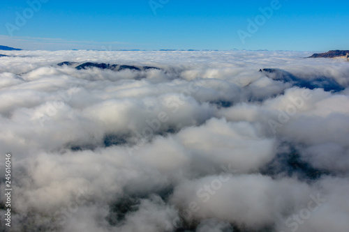 Sea of clouds  Collsacabra Mountains  Catalonia  Spain 