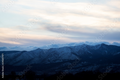 Beautiful Colorado Sunset with Clouds in the Rocky Mountains