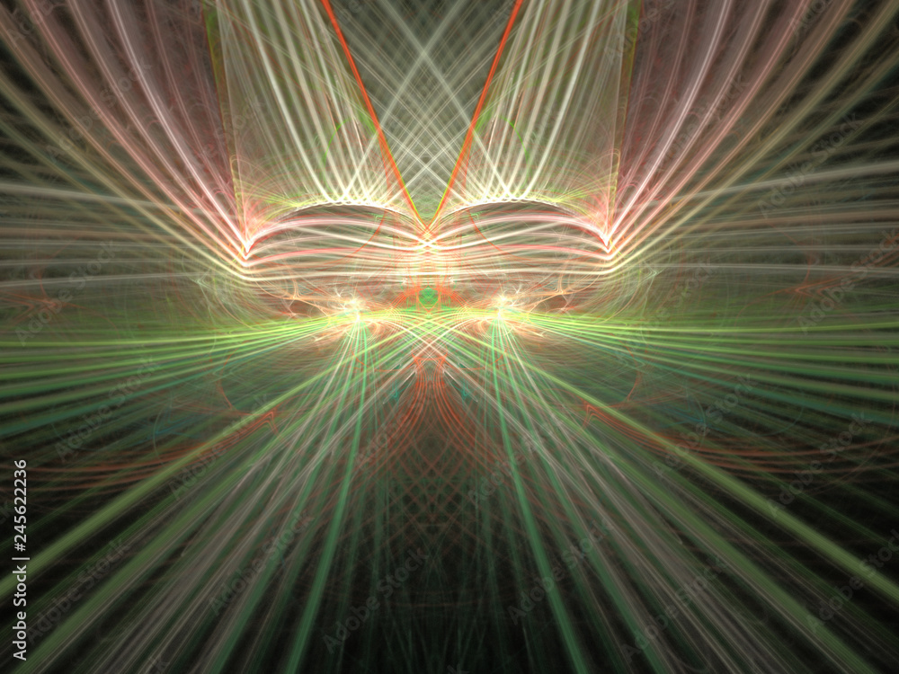 Abstract Illustration - beams of glowing light, lasers, energy, explosion of light, particles, quantum universe, wormhole, teleportation. Space Time Explosion, Burst of Light, Speed of Light Concept Abstract Illustration - beams of glowing light, lasers, energy, explosion of light, particles, quantum universe, wormhole, teleportation. Space Time Explosion, Burst of Light, Speed of Light Concept