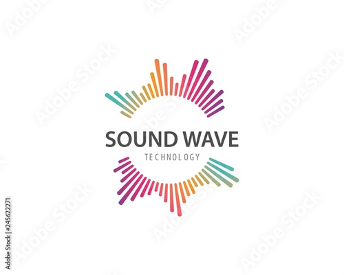sound wave music logo vector