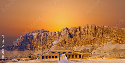 Temple of Queen Hatshepsut, View of the temple in the rock in Egypt	