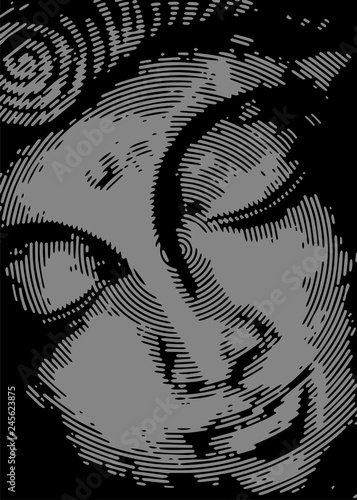 Buddha head silhouette and the OM sign