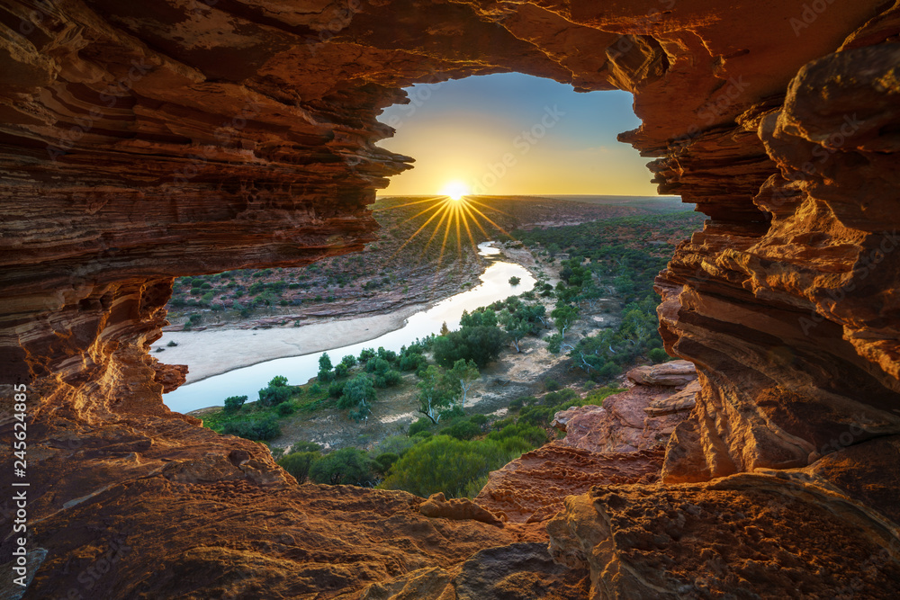 sunrise at natures window in kalbarri national park, western australia 10