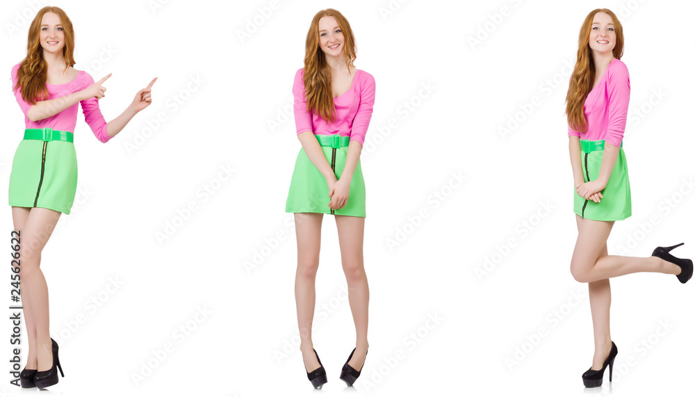 Beautiful woman in green skirt Beautiful woman in green skirt