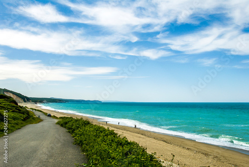 Istanbul, Turkey, 19 May 2017: Sea and way of Cingoz Nature Park, Catalca