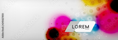Background abstract - blurred dotted color circle shape, techno bubbles