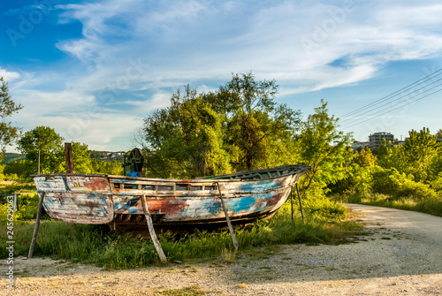 Kirklareli, Turkey, 19 May 2017: Wooden Boat at Kiyikoy, Vize