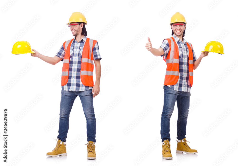 Industrial worker isolated on white Industrial worker isolated on white