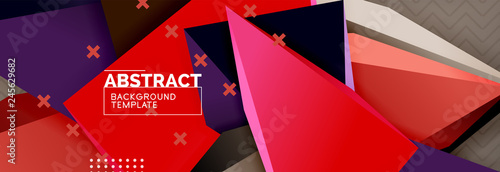 3d triangular shapes geometric background. Origami style pattern with triange shapes for decorative design. Poster design. Line design. Modern presentation template