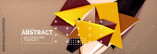 3d triangular shapes geometric background. Origami style pattern with triange shapes for decorative design. Poster design. Line design. Modern presentation template