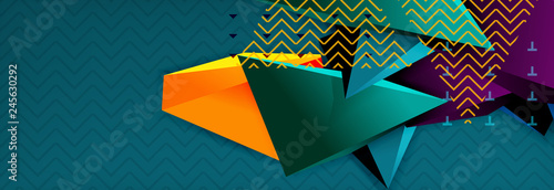 3d triangular shapes geometric background. Origami style pattern with triange shapes for decorative design. Poster design. Line design. Modern presentation template