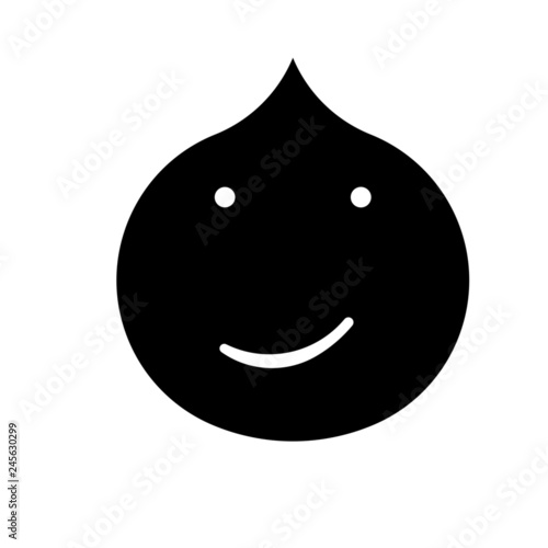 Glyph sneer vector icon