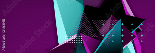 3d triangular shapes geometric background. Origami style pattern with triange shapes for decorative design. Poster design. Line design. Modern presentation template
