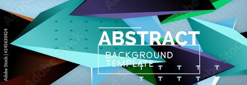 3d triangular shapes geometric background. Origami style pattern with triange shapes for decorative design. Poster design. Line design. Modern presentation template