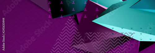3d triangular shapes geometric background. Origami style pattern with triange shapes for decorative design. Poster design. Line design. Modern presentation template
