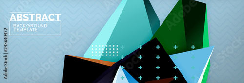 3d triangular shapes geometric background. Origami style pattern with triange shapes for decorative design. Poster design. Line design. Modern presentation template