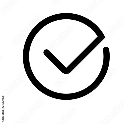 Canvas Print Outline Ok vector icon