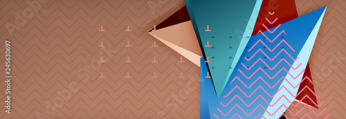 3d triangular shapes geometric background. Origami style pattern with triange shapes for decorative design. Poster design. Line design. Modern presentation template