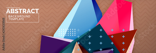 3d triangular shapes geometric background. Origami style pattern with triange shapes for decorative design. Poster design. Line design. Modern presentation template