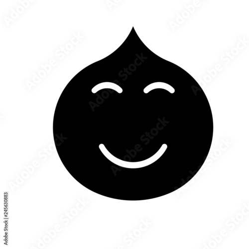 Glyph smile vector icon
