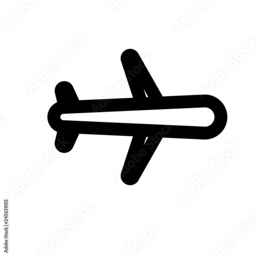 Outline Airplane vector icon
