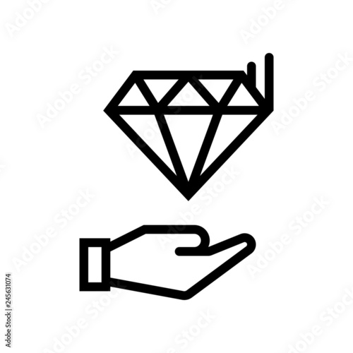 Outline Diamond vector icon