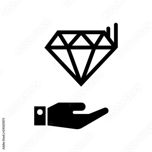Glyph Diamond vector icon