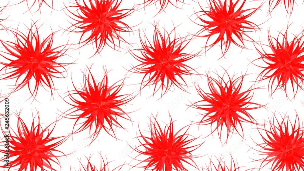 Abstract red three-dimensional shapes moving on a white background. Animated screensaver. 3d render Abstract red three-dimensional shapes moving on a white background. Animated screensaver. 3d render