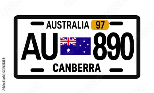 Australia car plate design