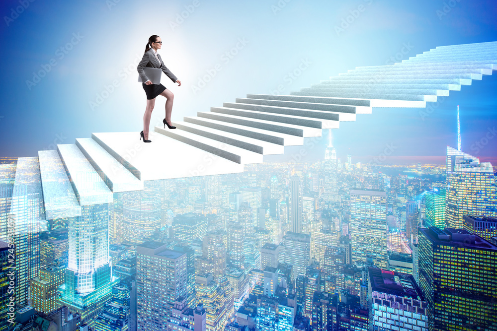 Businesswoman in ambition and determination concept Businesswoman in ambition and determination concept