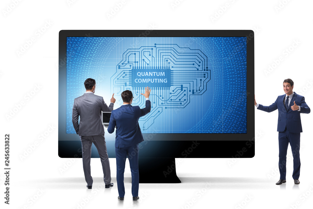 Concept of quantum computing with businessman Concept of quantum computing with businessman