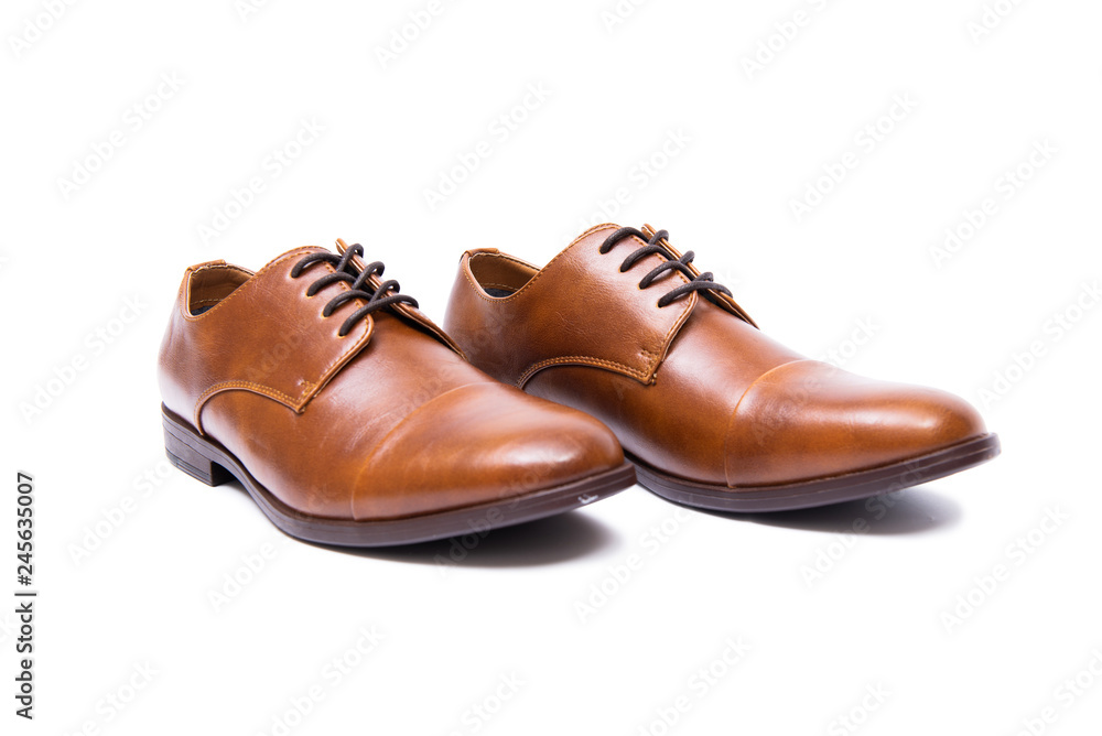 Brown shoes isolated on white background