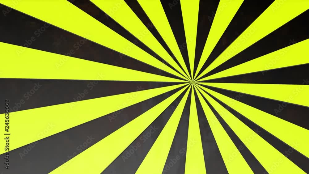 Rotating striped yellow-black background. Animated background. 3d render Rotating striped yellow-black background. Animated background. 3d render