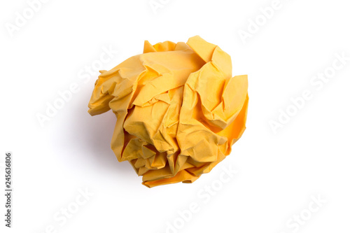 Crumpled Paper Ball Isolated