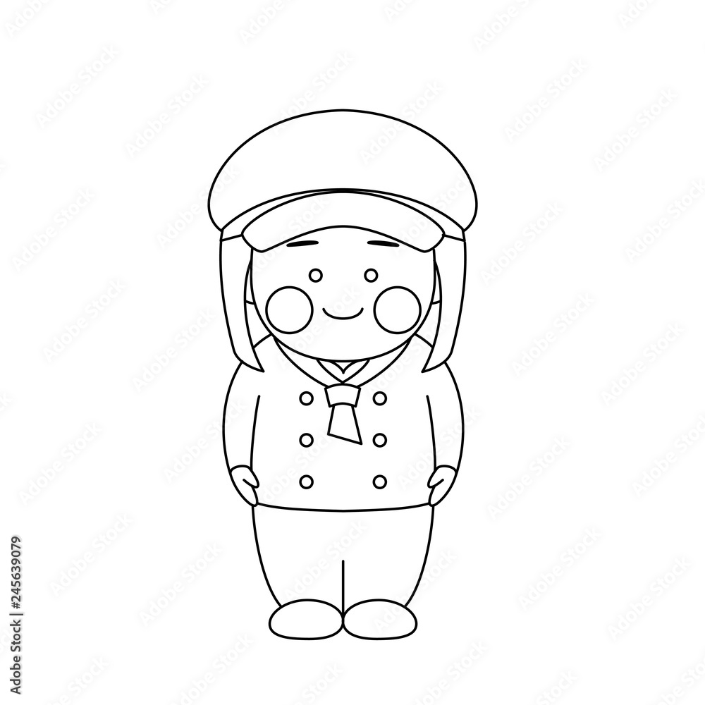 Fototapeta premium 女性キャラクターパン屋