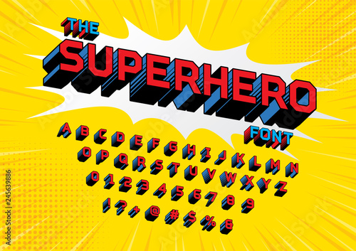 Superhero Comic Style Vector Font