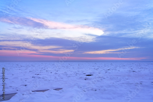 Sunset over frozen Lake © Like